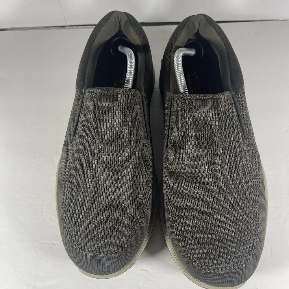 Skechers Relaxed Fit Memory Foam Shoes Mens 12 Olive Brown Slip On 204000 OLBR